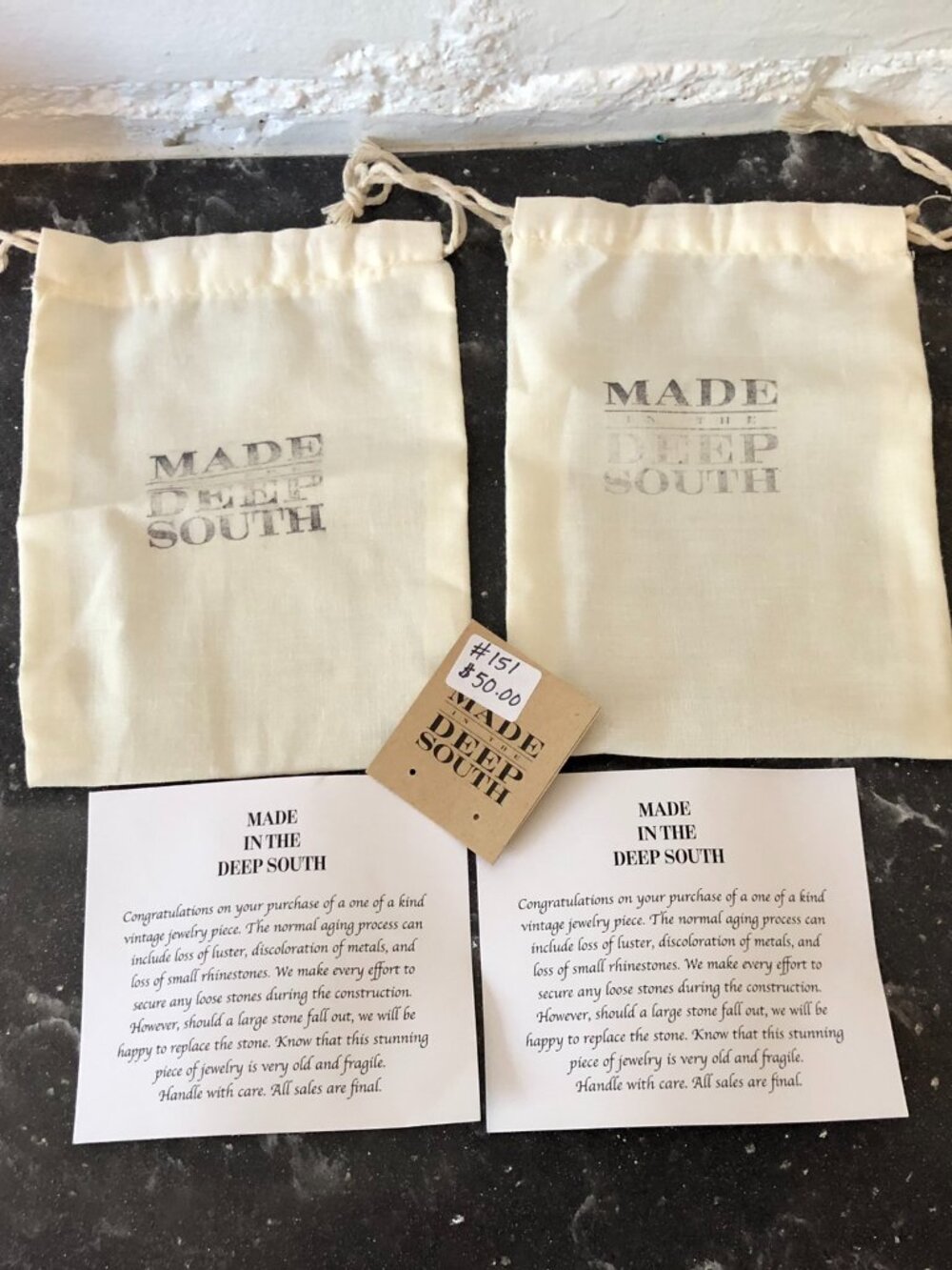 Made in the Deep South Vintage Jewelry Bag Pouches Only